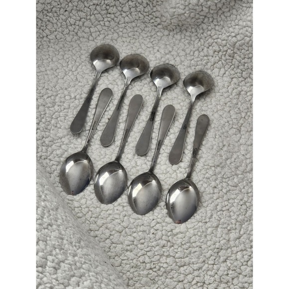 8 Pc Rogers Floral Mist Stainless Stanley Roberts 8 Teaspoons‎ Korea - Picture 3 of 4